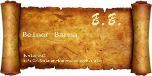 Beiner Barna névjegykártya